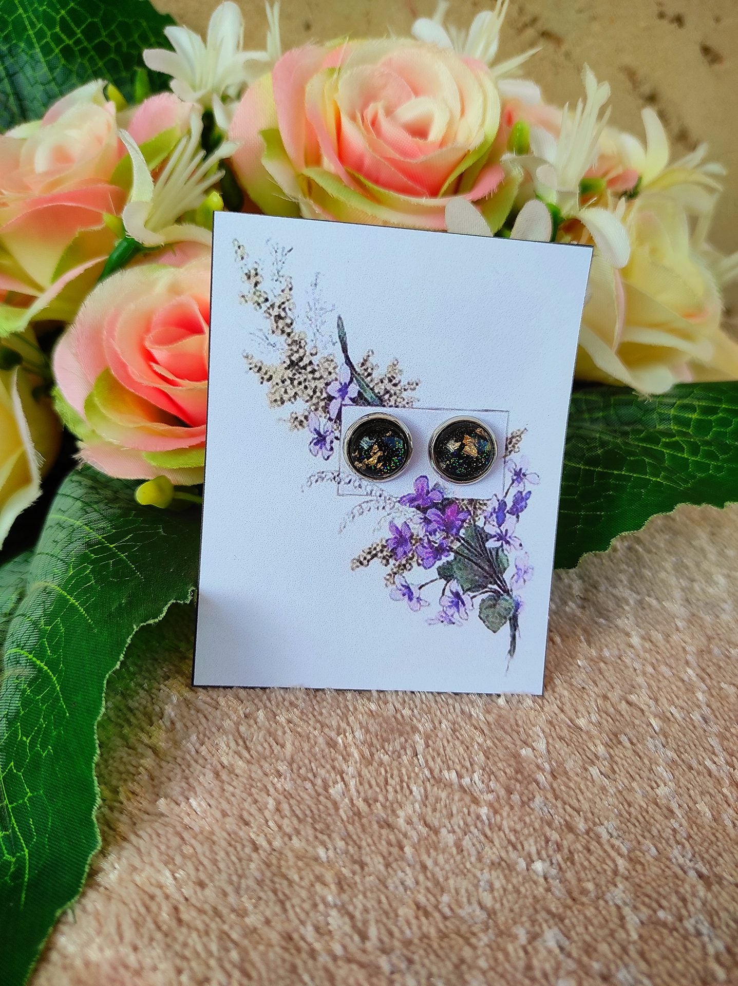 Különleges fekete-arany fülbevaló